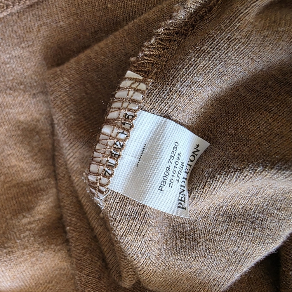 Pendleton Light Brown Mock Cotton Turtleneck Sz L… - image 4